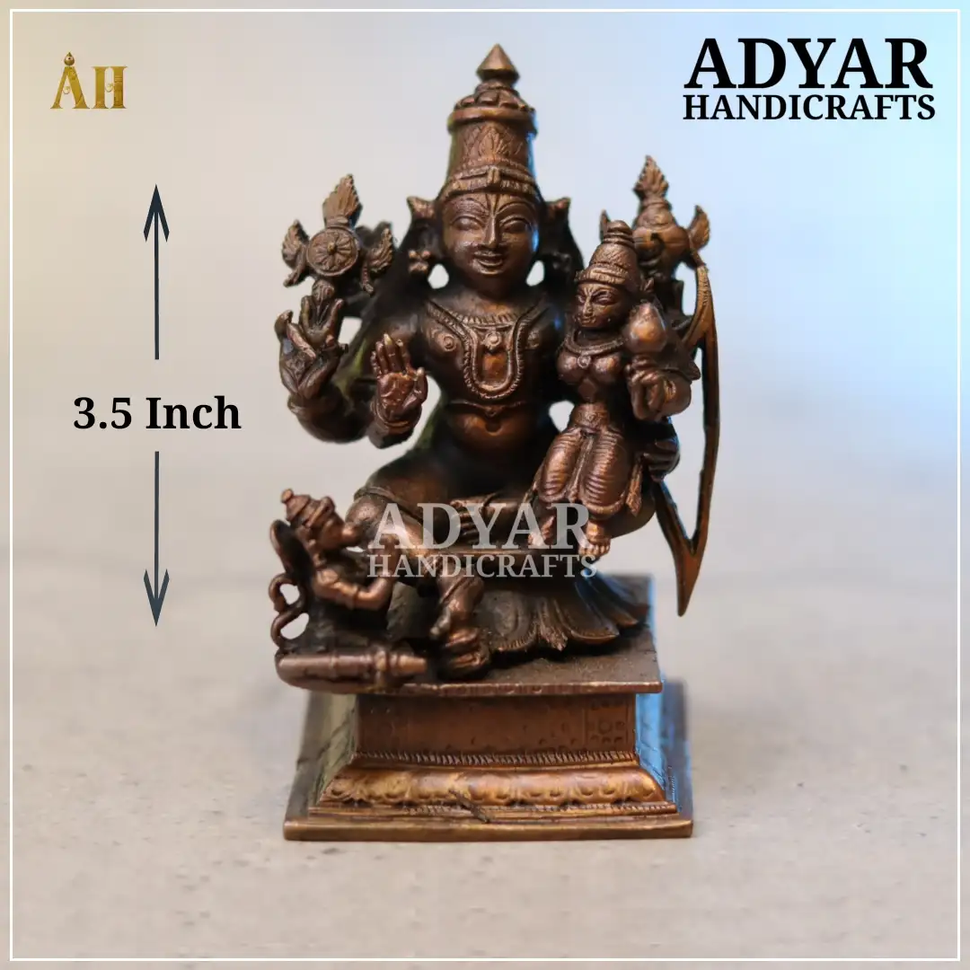 3.5 Inch Pure Copper Ramar Sita Hanuman Idol - image 1