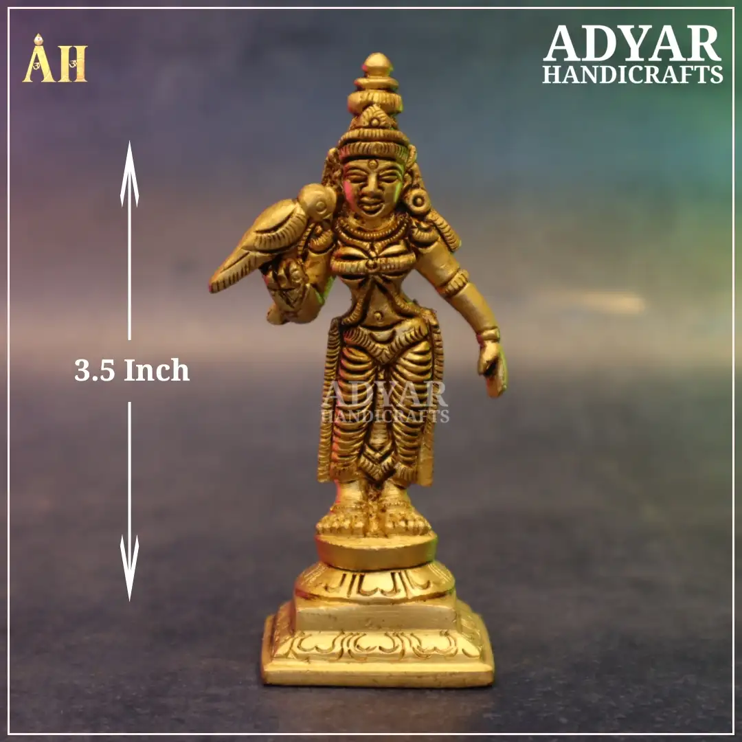 3.5 Inch Meenakshi Brass Idol - image 1