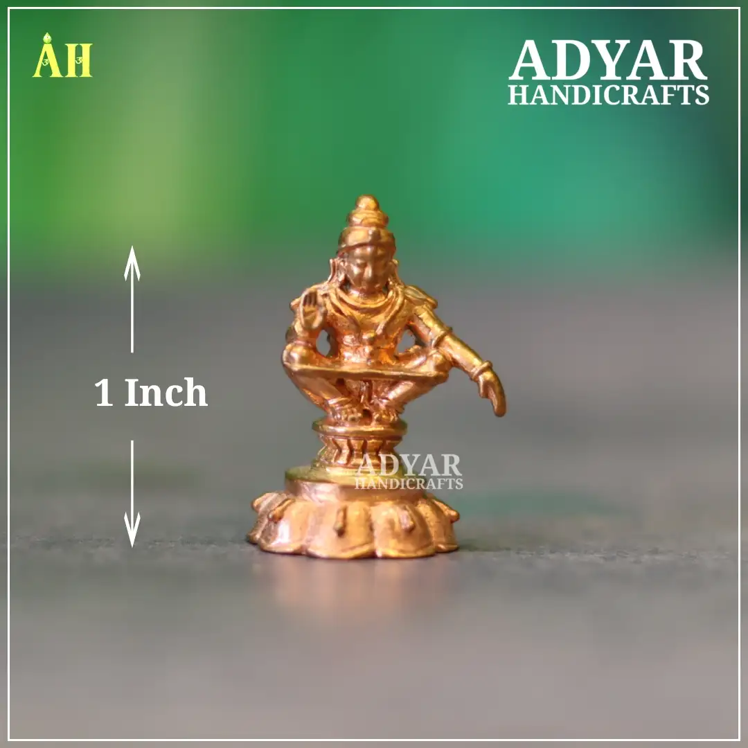 1-Inch Ayyappan Miniature Panchalogam Idol - Sacred & Elegant - image 1