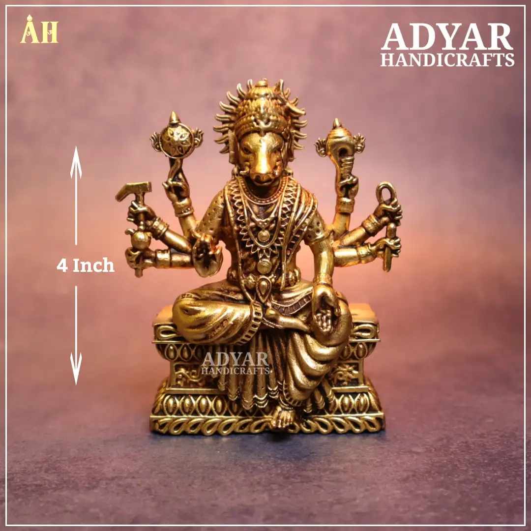 4 Inch Exquisite Super Fine Varahi Brass Idol - image 1