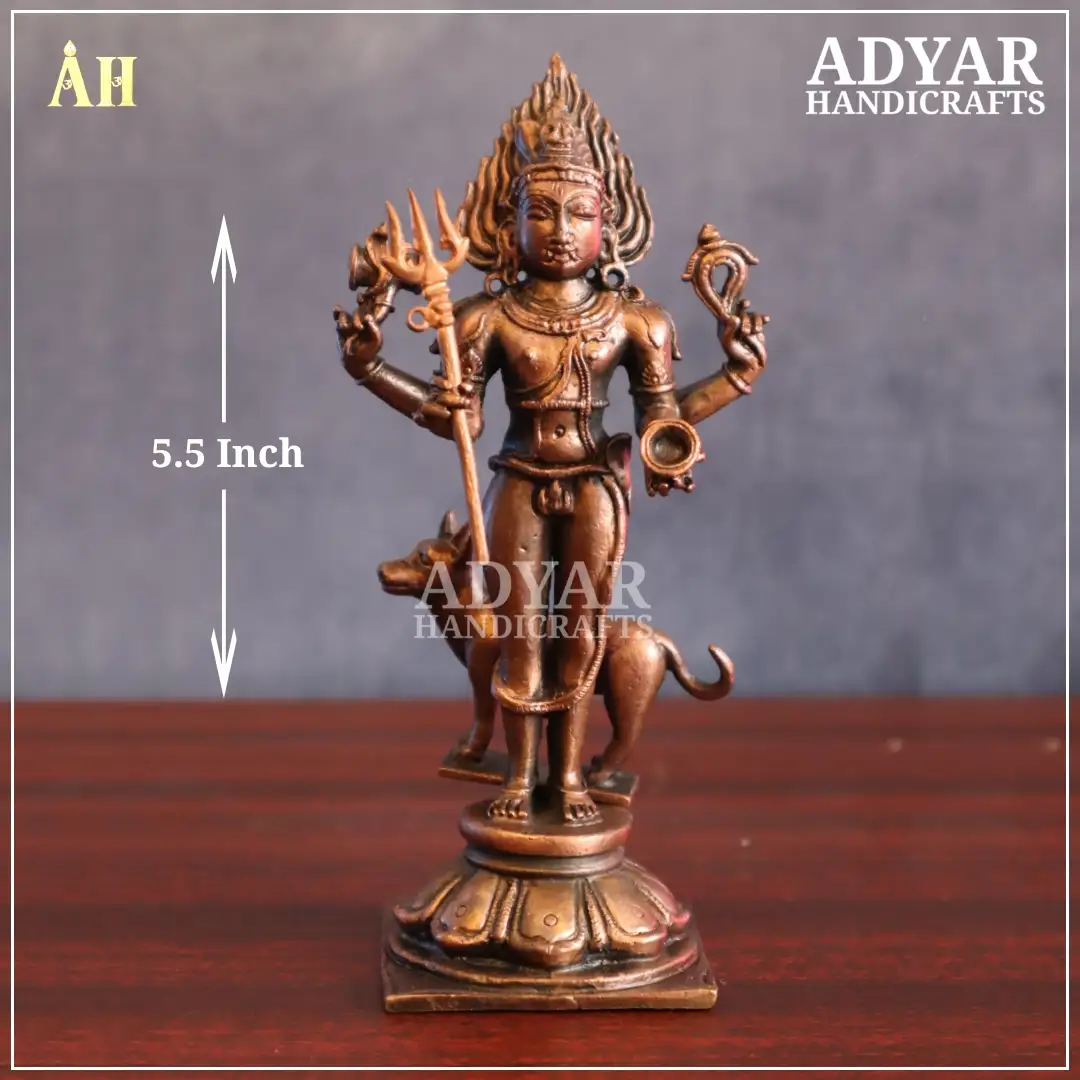 5.5 Inch Copper Kala Bairavar statue - image 1