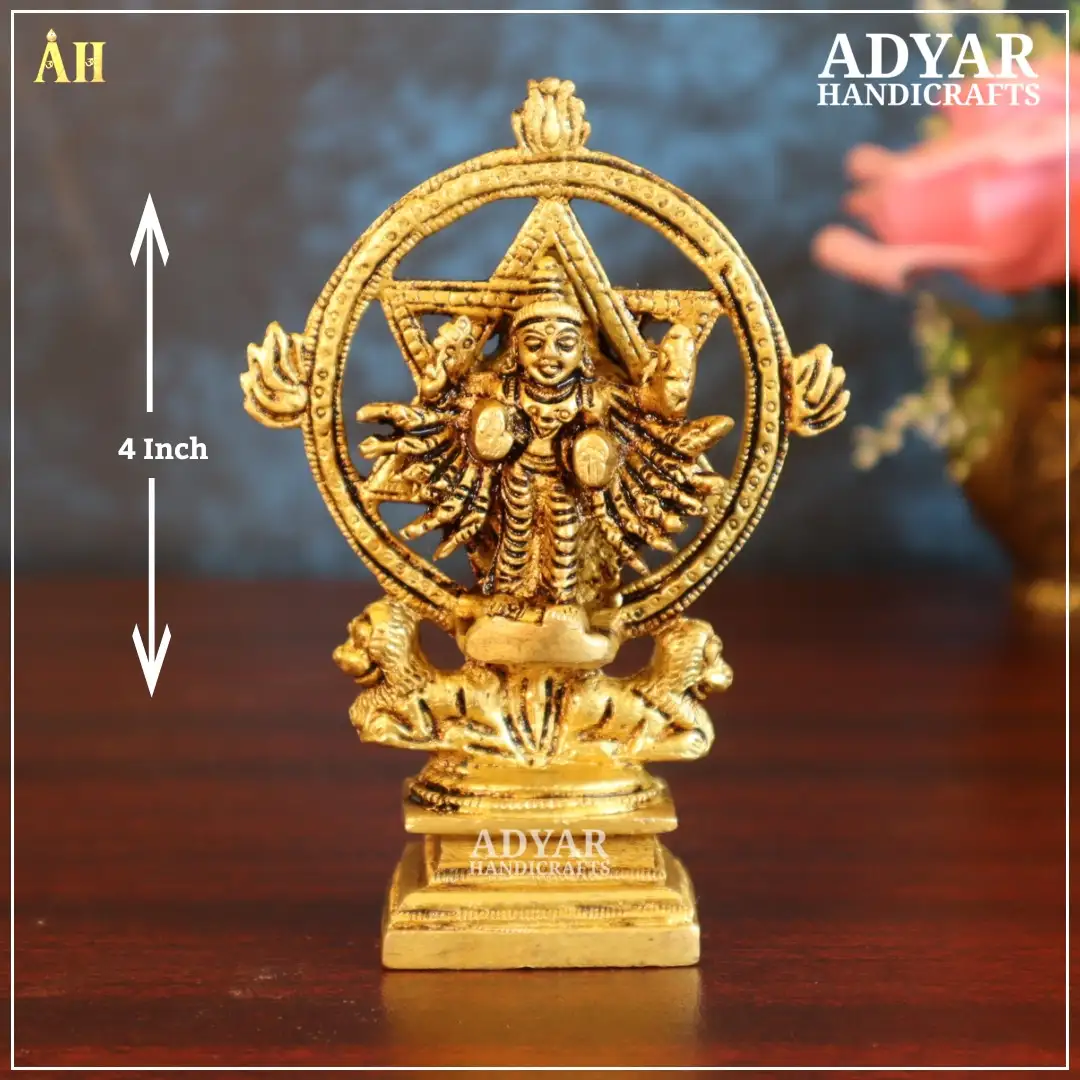 4 Inch Chakarathazhwar Brass Statue - image 1