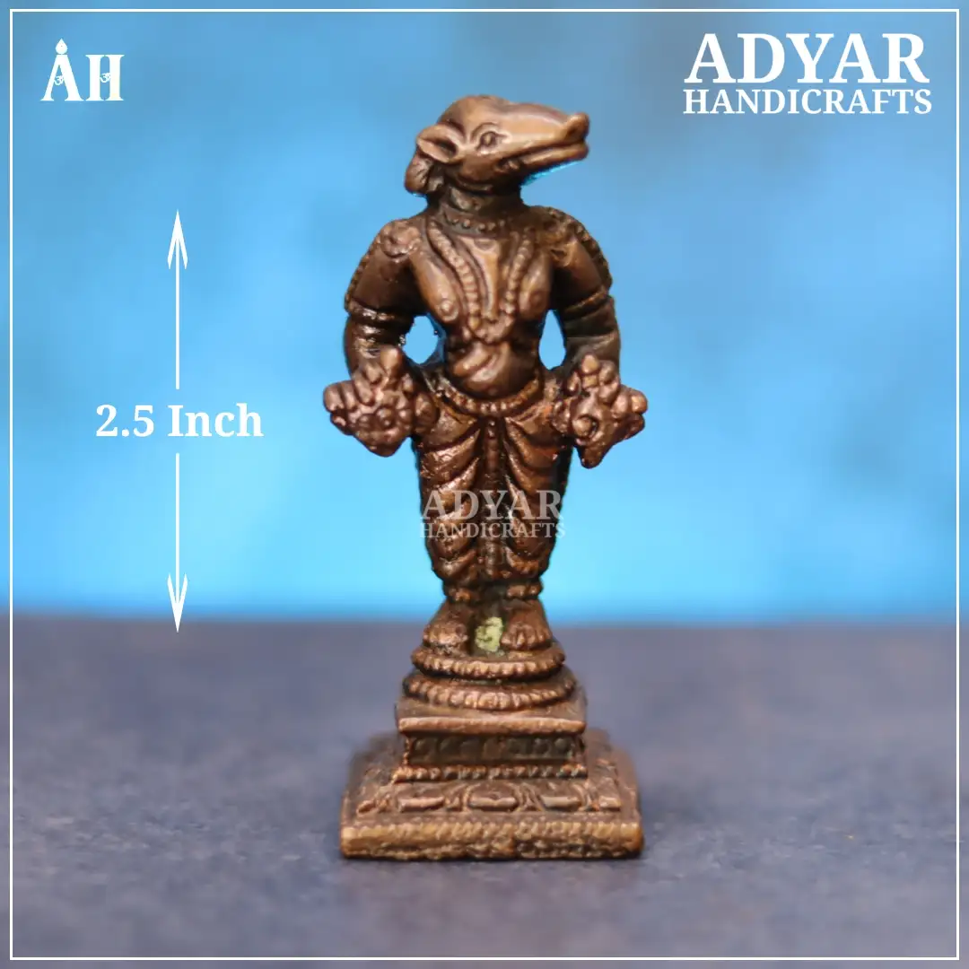 2.5 Inch Varahar Copper Idol - image 1
