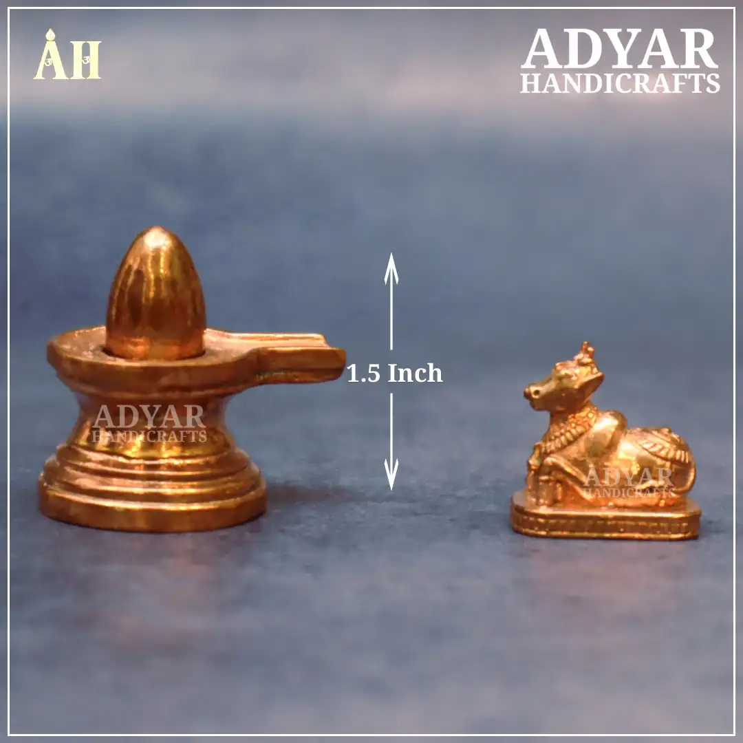 1.5 Inch Shivalingam Nandi panchalogam Idol - image 1