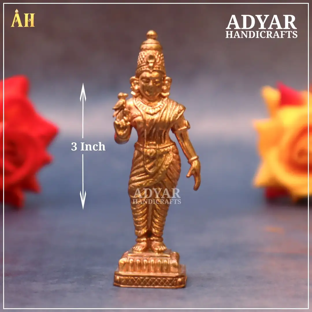 3 Inch Meenakshi Amman Panchalogam Idol - image 1