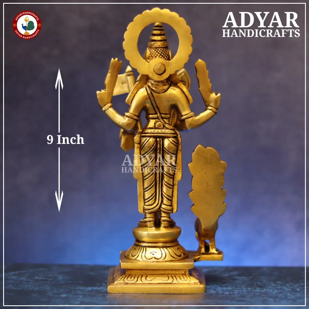 Murugan Brass Statue with Sevakodi - image 2