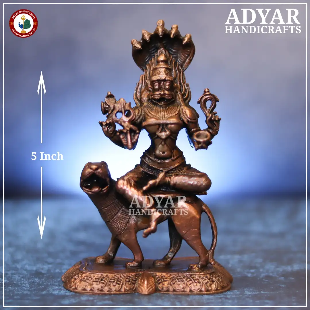 Prathyangira Devi Copper Statue - image 1