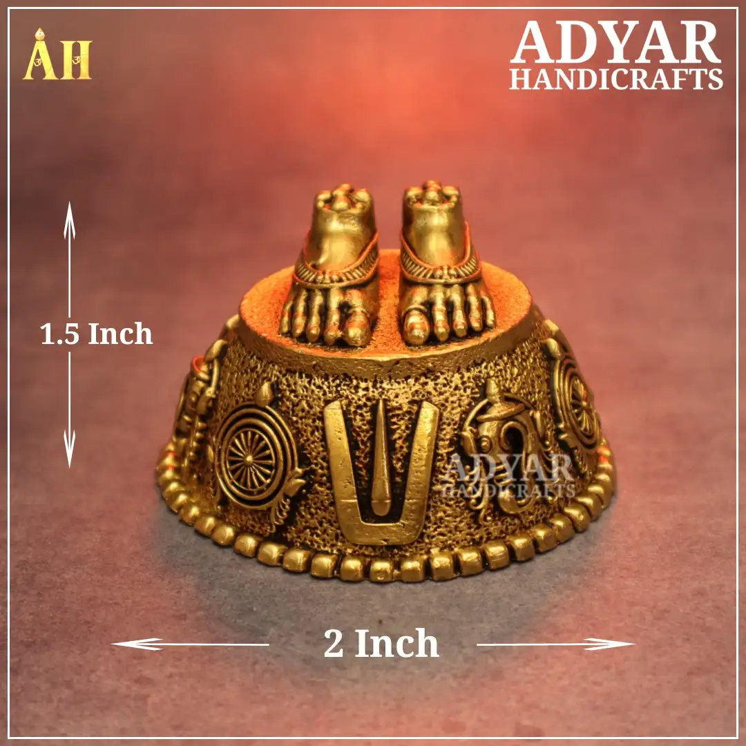 1.5 Inch Fine Finish Perumal Paadham Brass - image 1