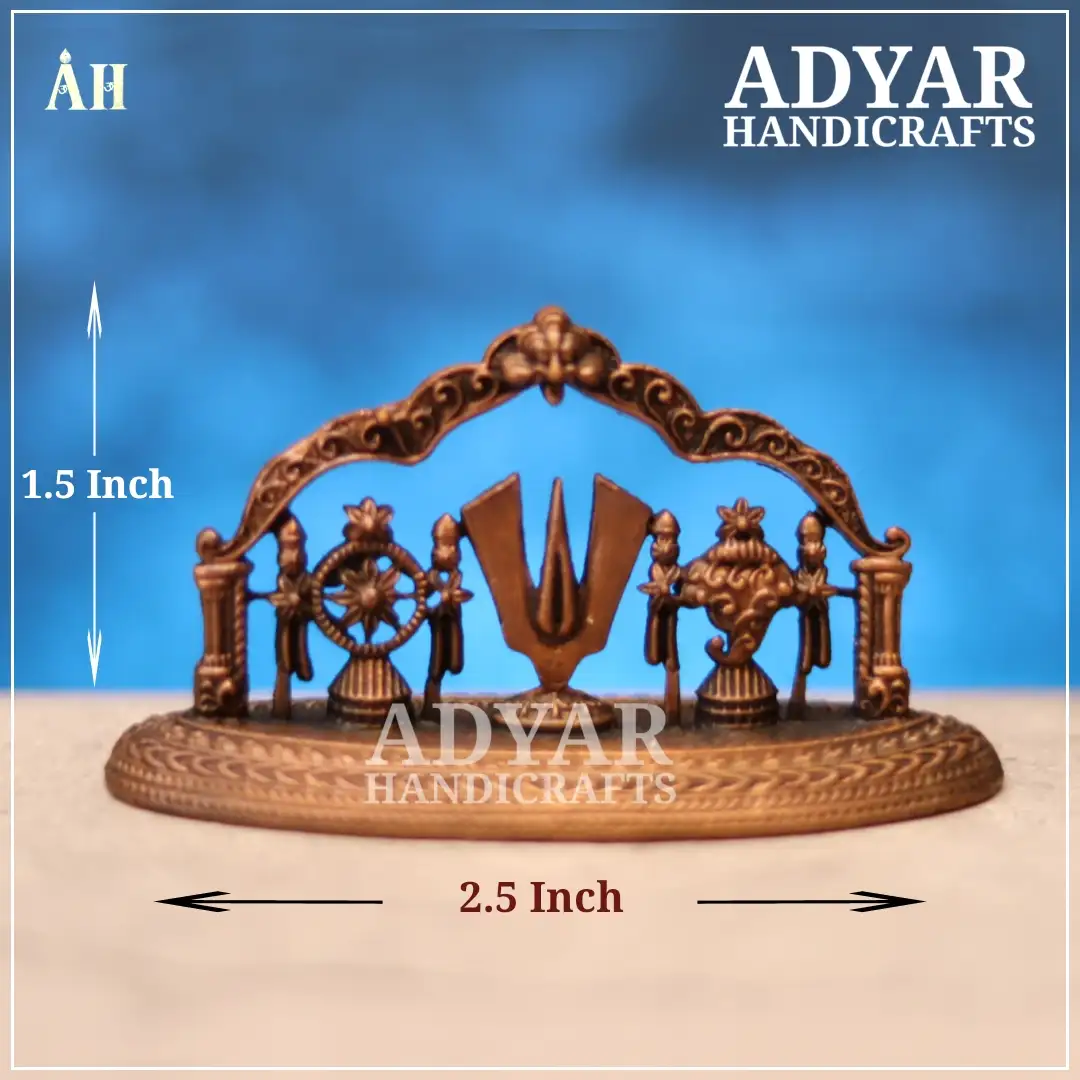 1.5 Inch Sangu Chakra Namam Copper stand - image 1