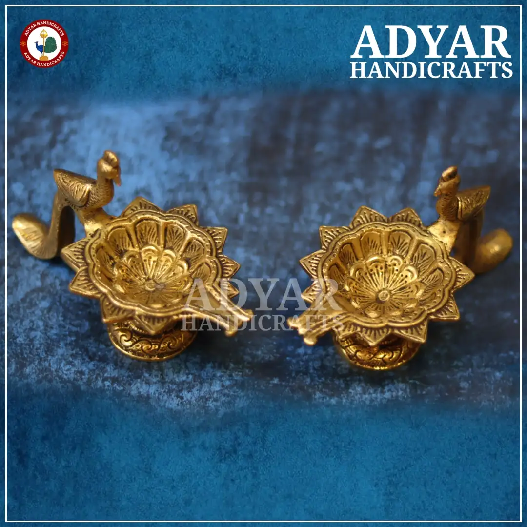 Peacock Diya Set Brass - image 2