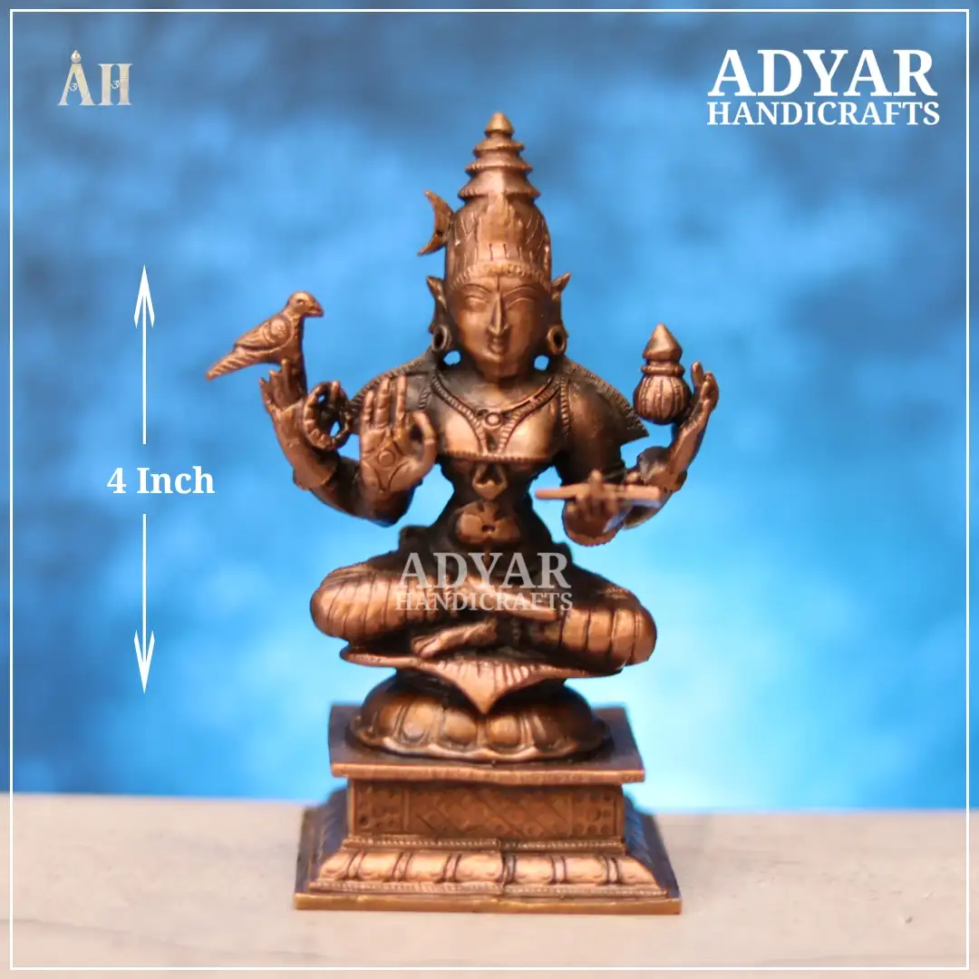 4 Inch Shri Saradha Devi Copper Idol - image 1