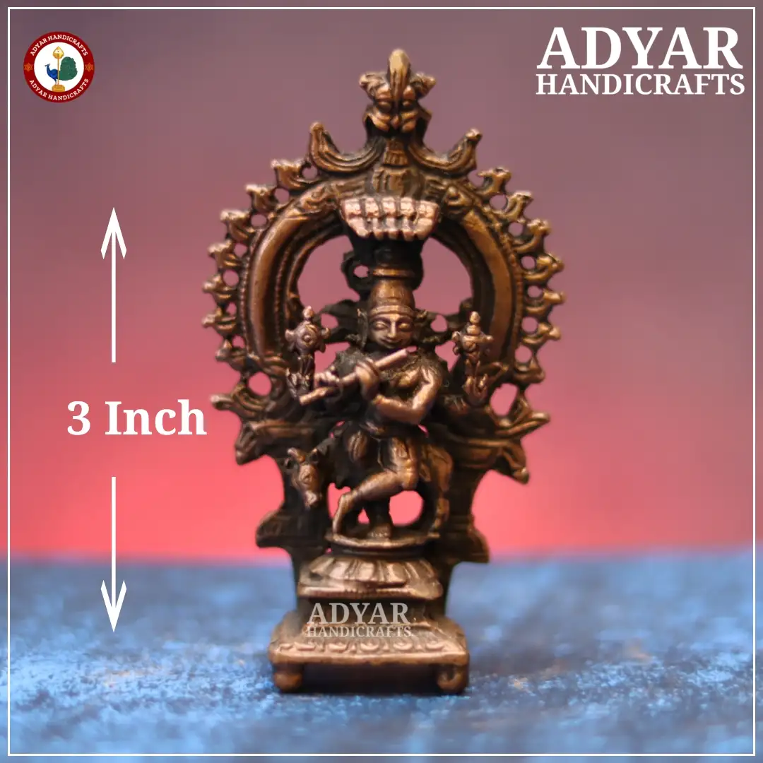 Krishna Copper Idol With Thiruvachi - image 1