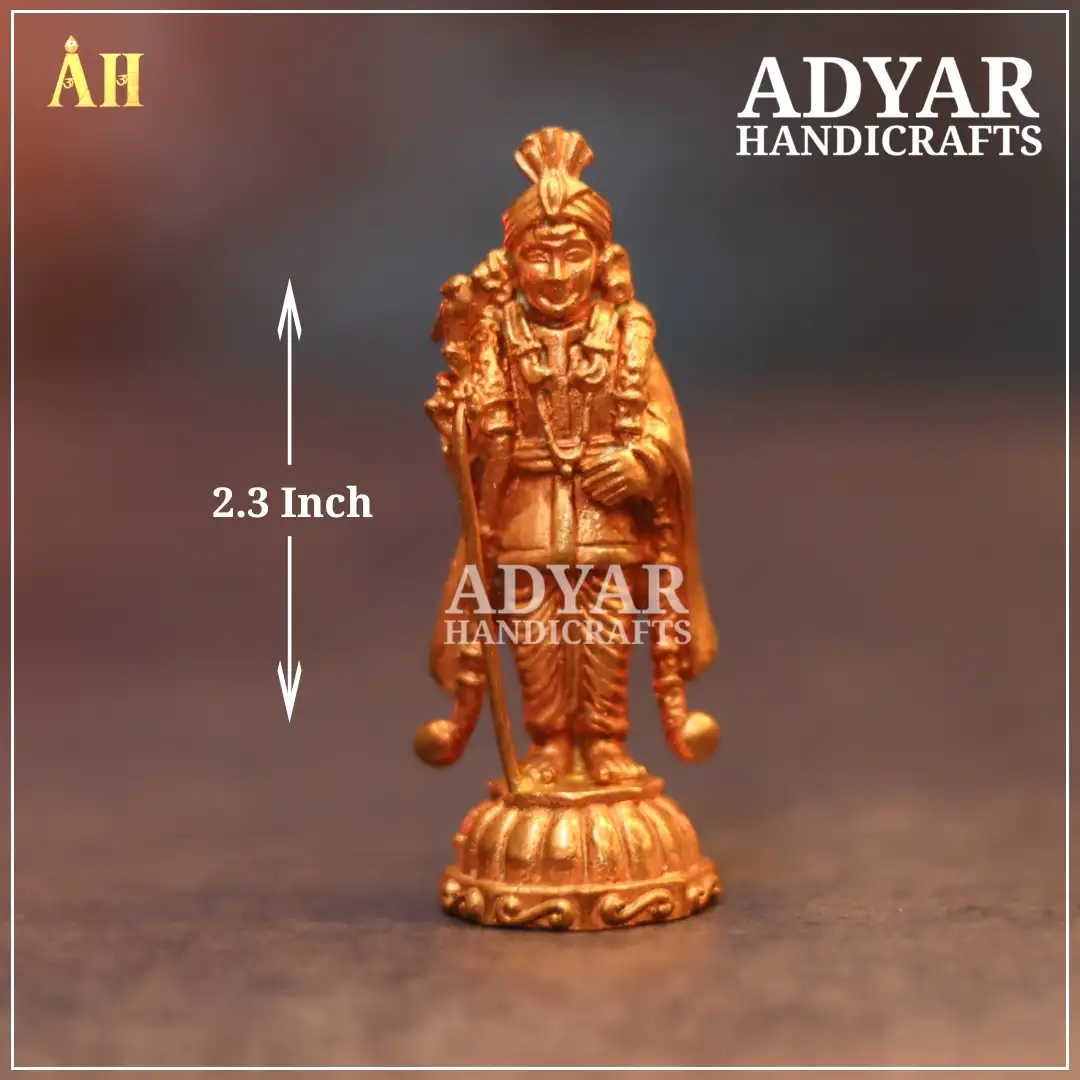 2.3 Inch Raja Alankaram Murugan Panchalogam Idol - image 1