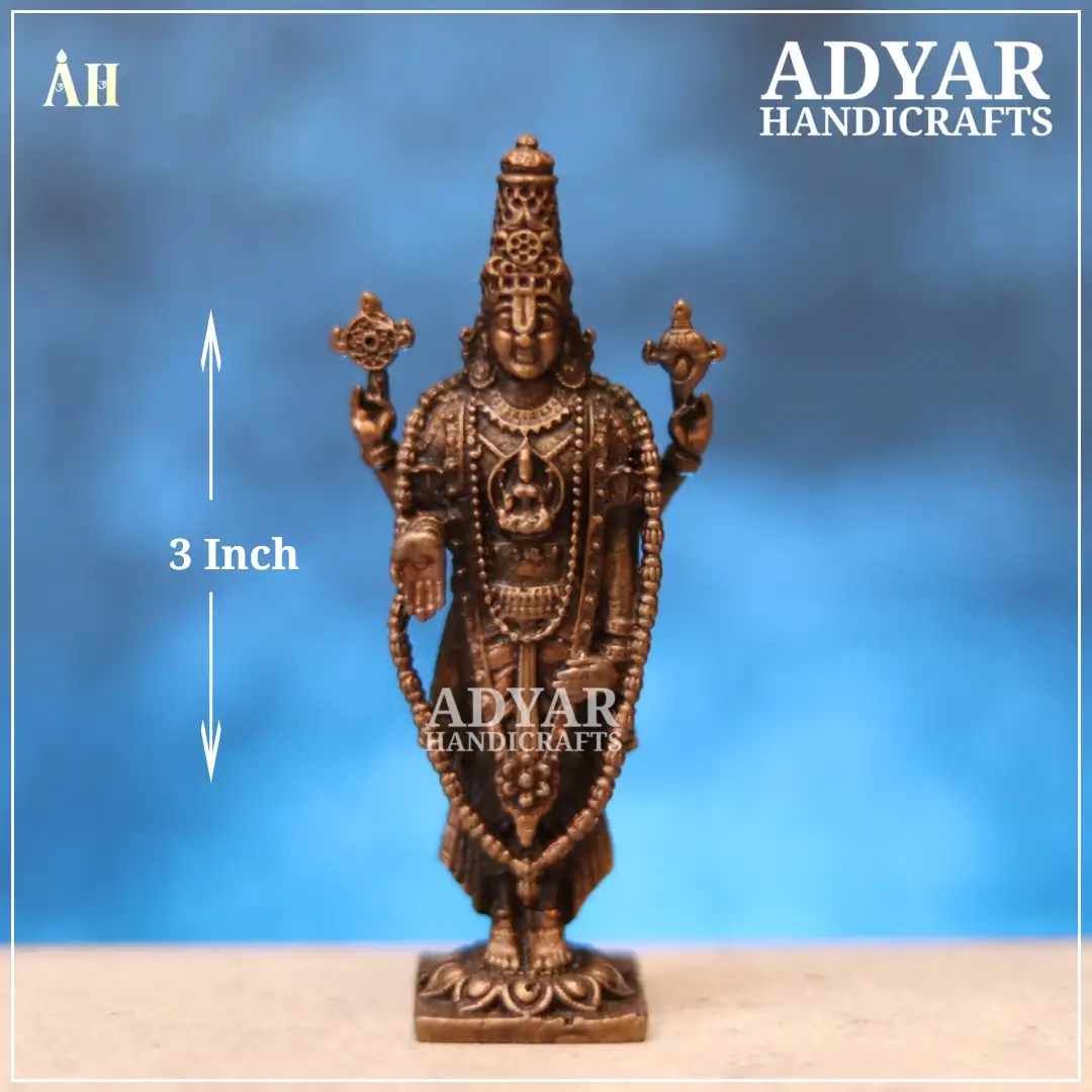 3 Inch Thirupathi Perumal copper Idol - image 1
