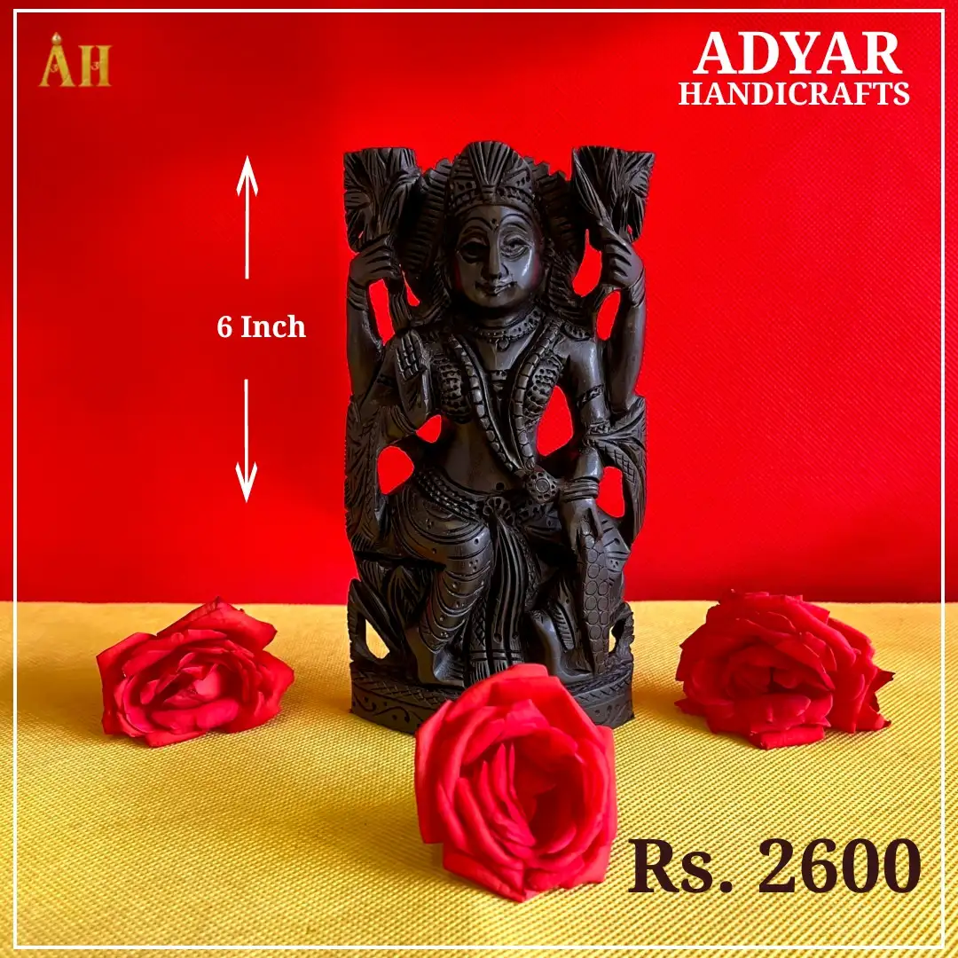 ORIGINAL KARUNGALI WOOD LAKSHMI 6 INCHES - image 1