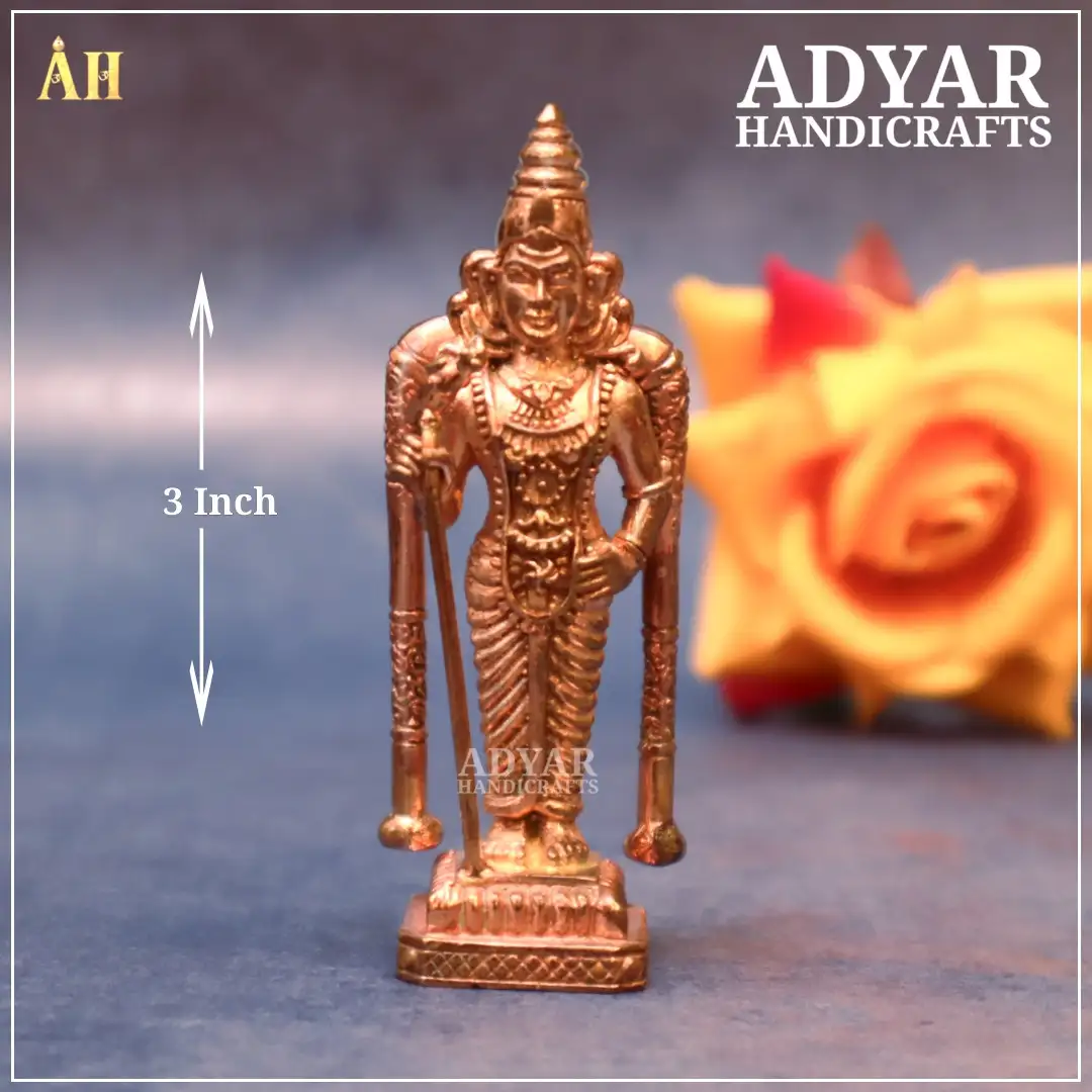 3 Inch Raja Alankaram Murugan Panchalogam Idol - image 1