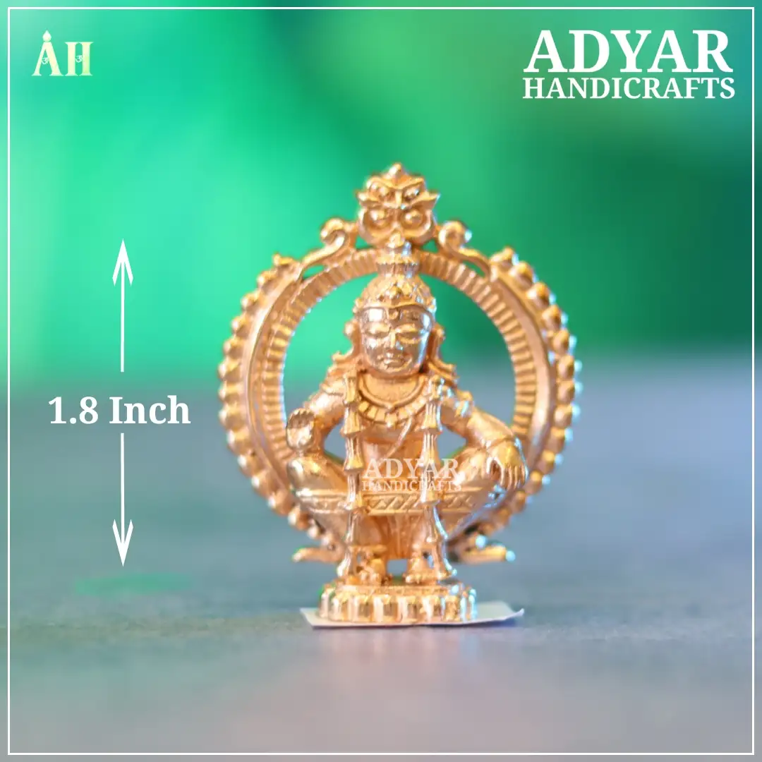 1.8 inch miniature Ayyappan panchalogam idol - image 1