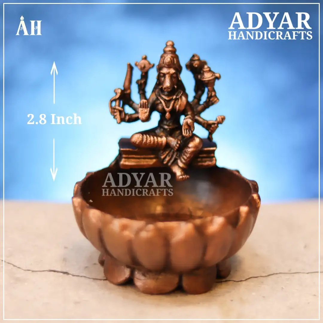 Varahi Amman Copper Idol with Urli - image 1