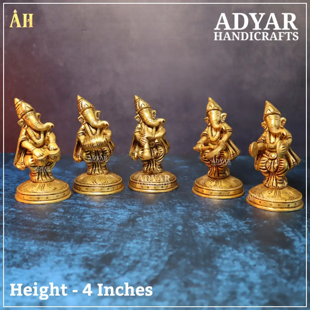 Brass Musical Ganesha Idol Set - image 1