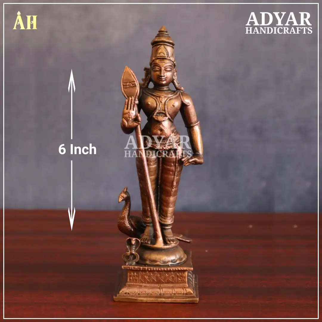 6 Inch Copper Murugar Statue - image 1