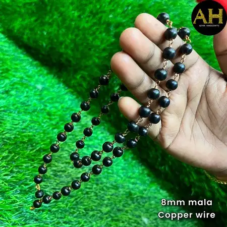 Karungali Malai With Copper Wire-8mm - image 1