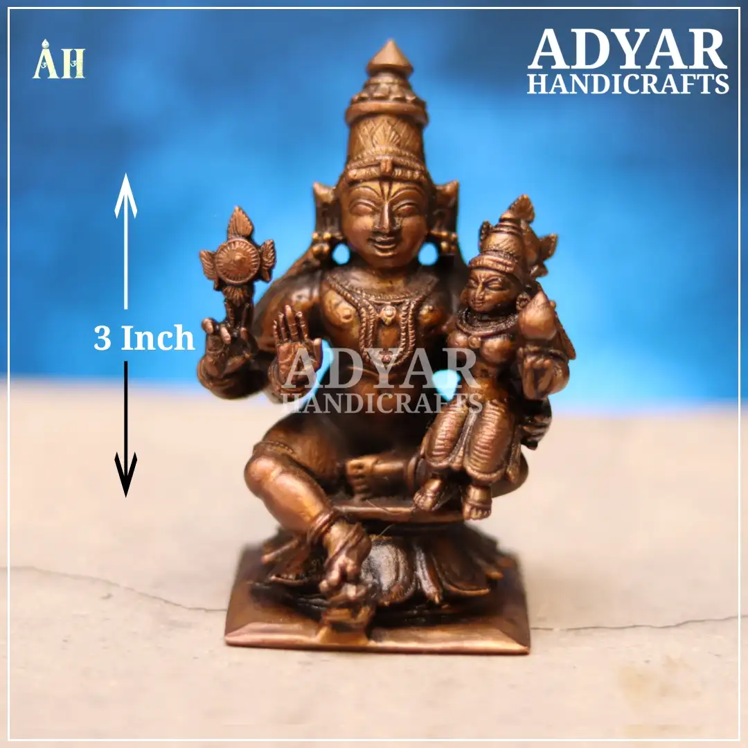 3 Inch Lakshmi Narayana Copper Idol - image 1
