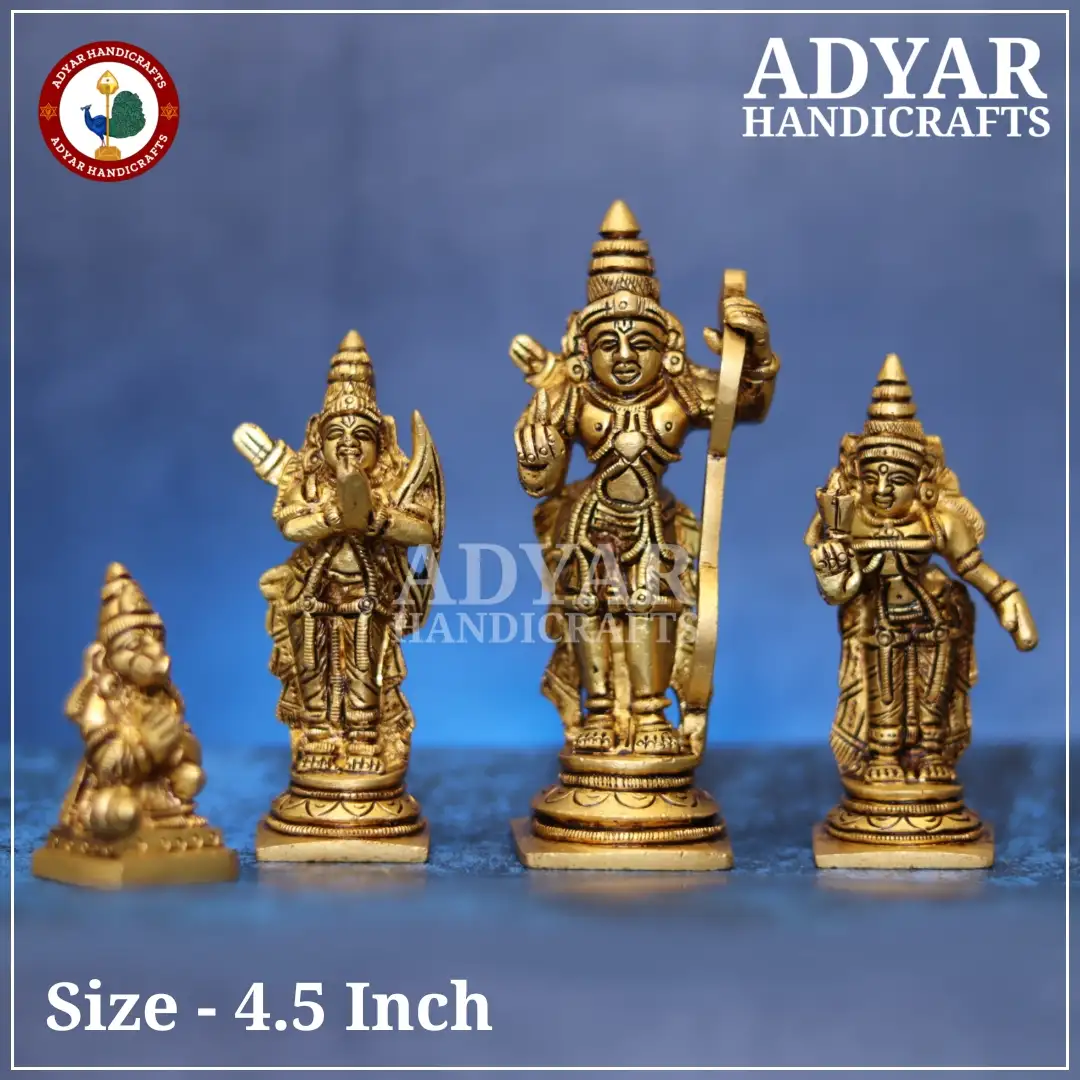 4.5 Inch Brass Ram Darbaar Idol Set - image 1
