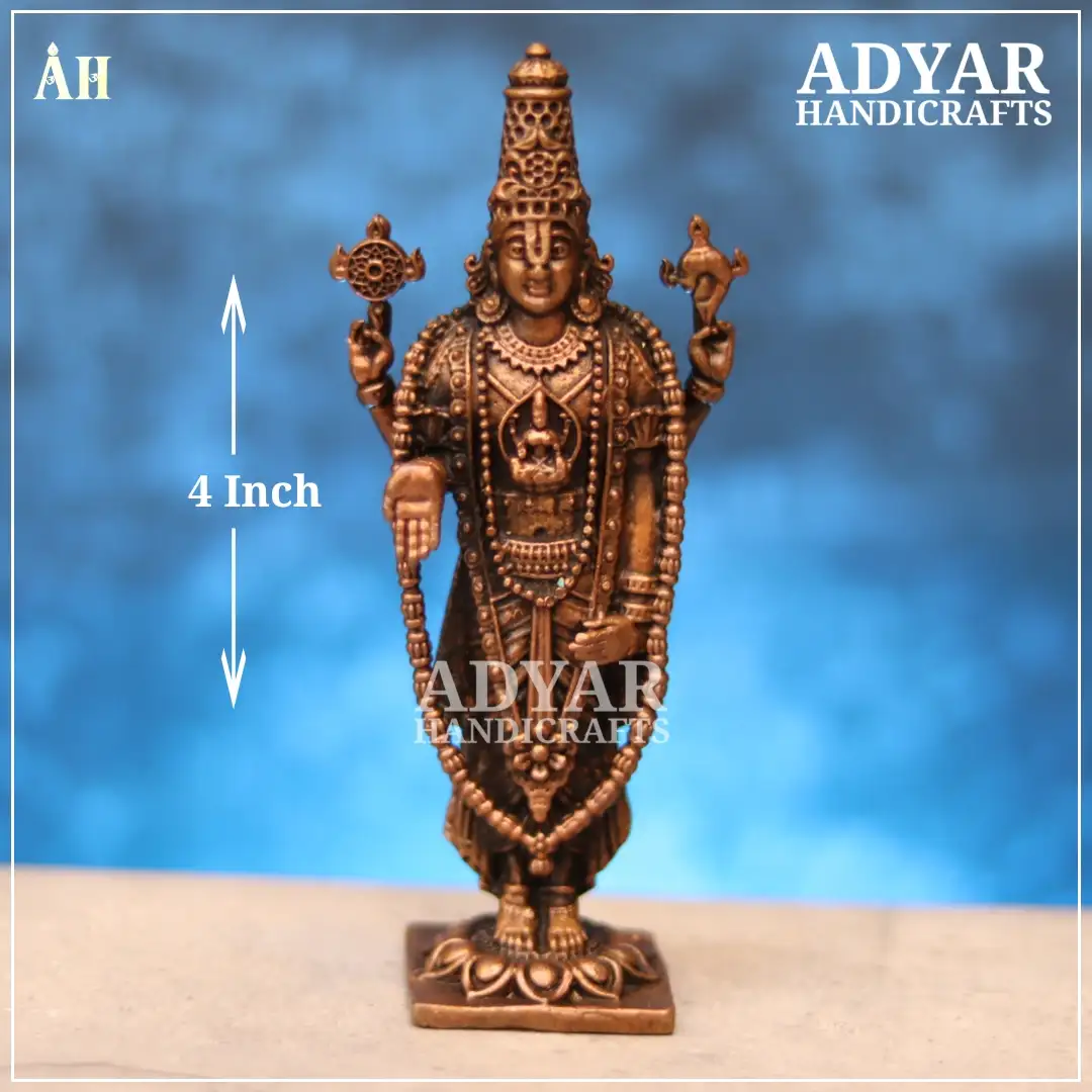 4 Inch Tirupati Balaji copper idol - image 1
