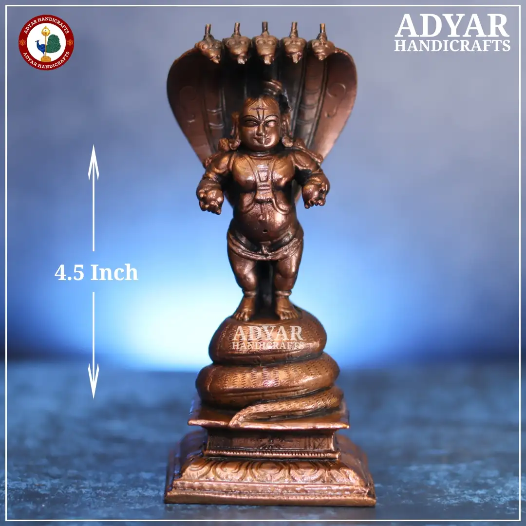 Krishna On Kalinga Copper Idol - image 1