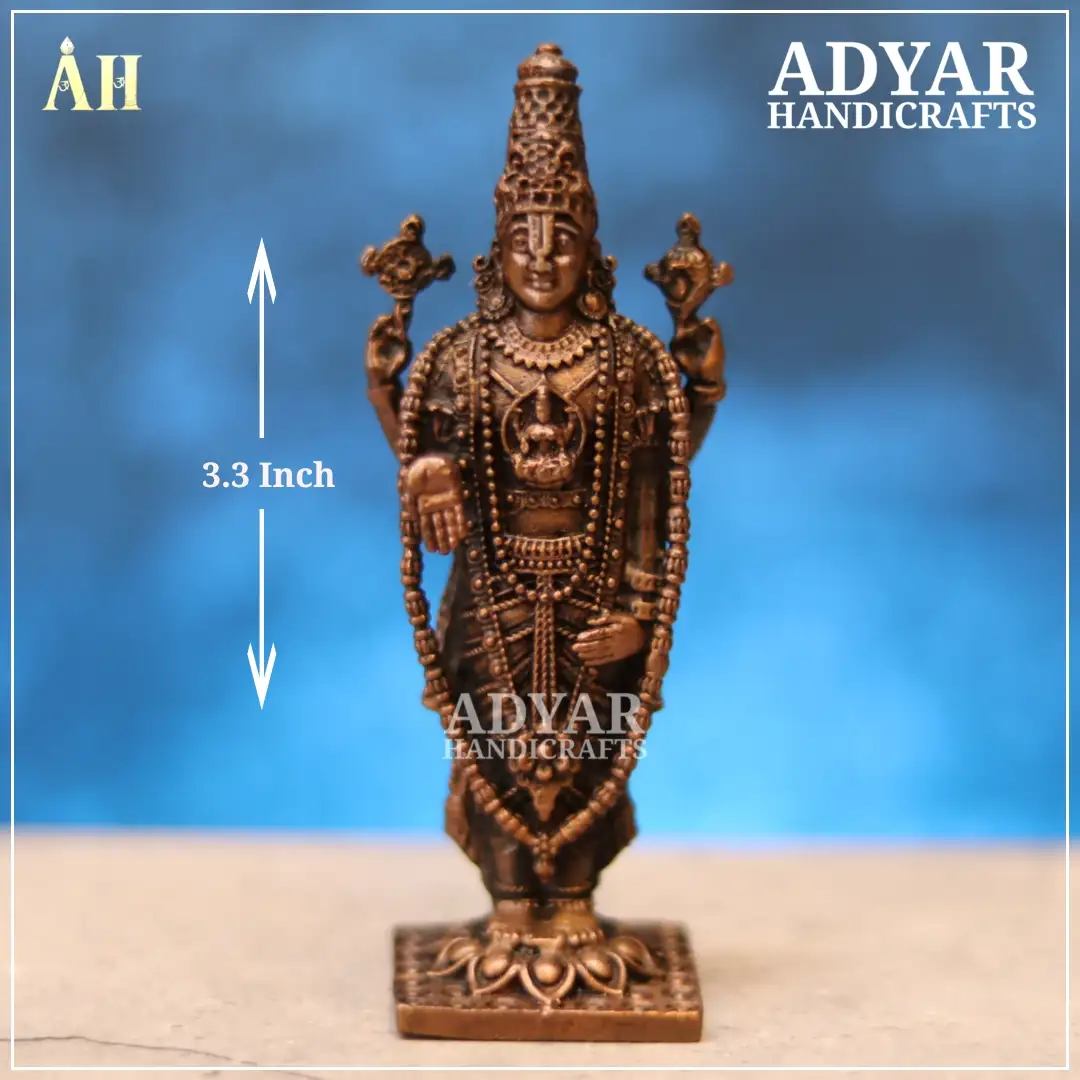 3.3 Inch Tripathi Balaji Copper Idol - image 1