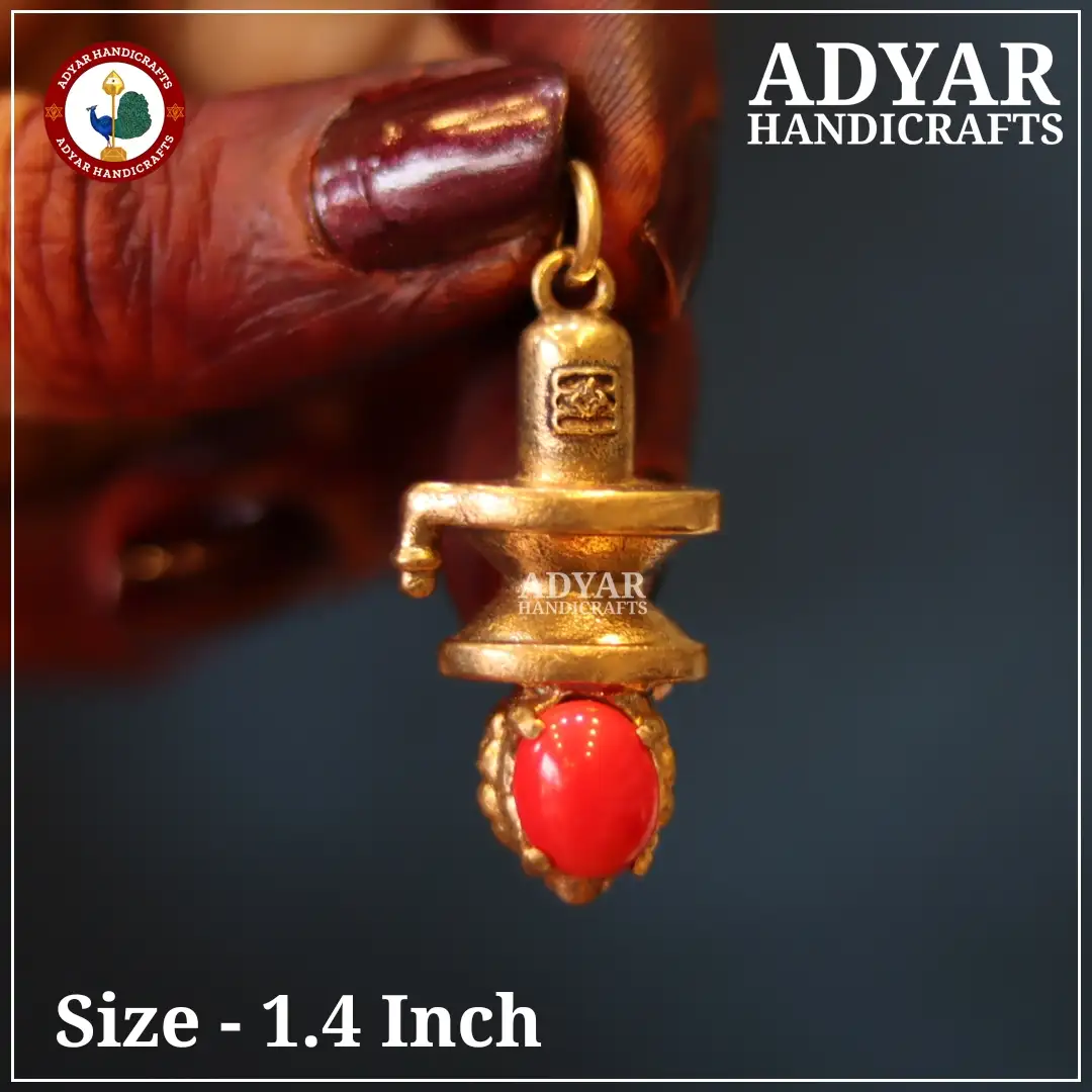 Red Stone Lingam Pendent - image 1