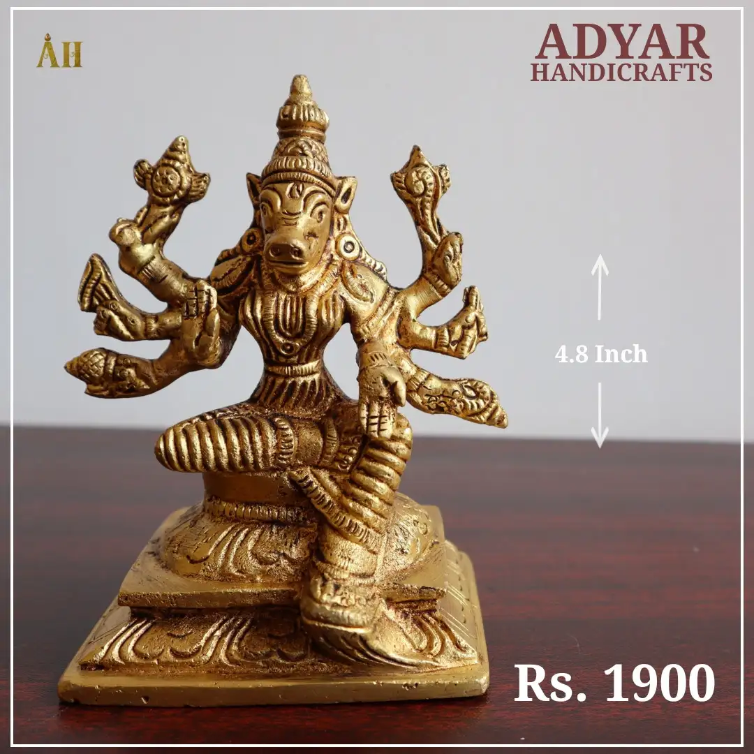 4.8 inch varahi brass idol - image 1